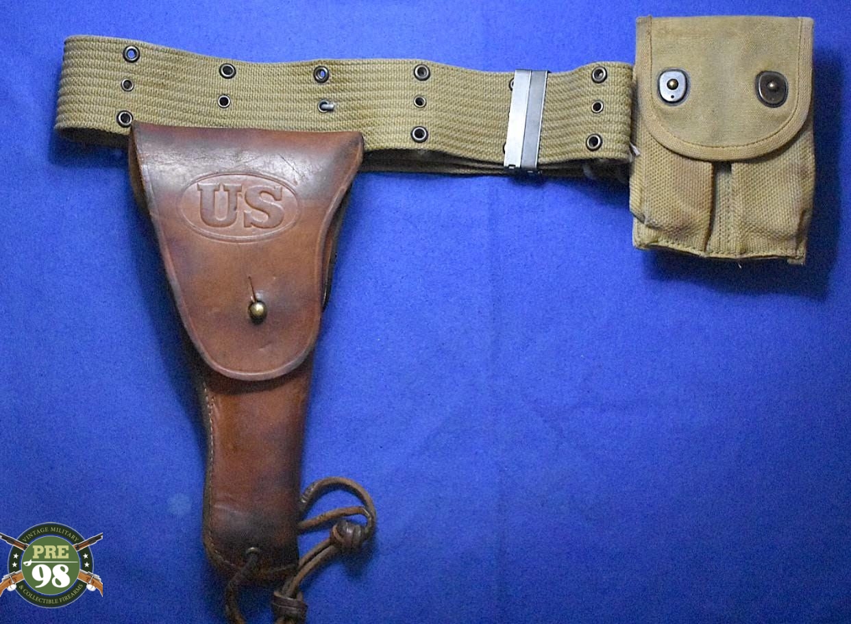 H168 WW2 1911A1 Pistol Rig... Holster Marked SEARS 1942 Pre98